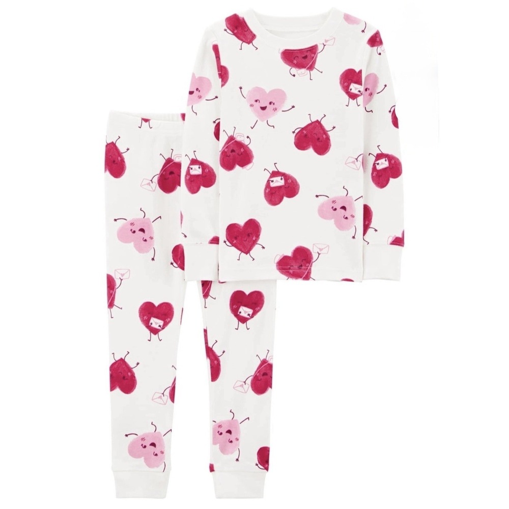 Carter's Child of Mine Baby Size 12 Months Valentine's Pajama 2-Piece Set NWT
